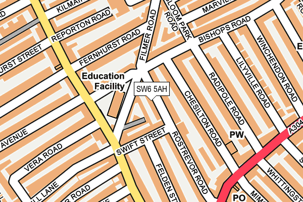 SW6 5AH map - OS OpenMap – Local (Ordnance Survey)