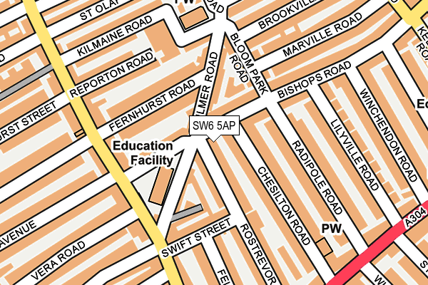 SW6 5AP map - OS OpenMap – Local (Ordnance Survey)