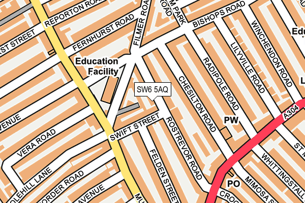 SW6 5AQ map - OS OpenMap – Local (Ordnance Survey)