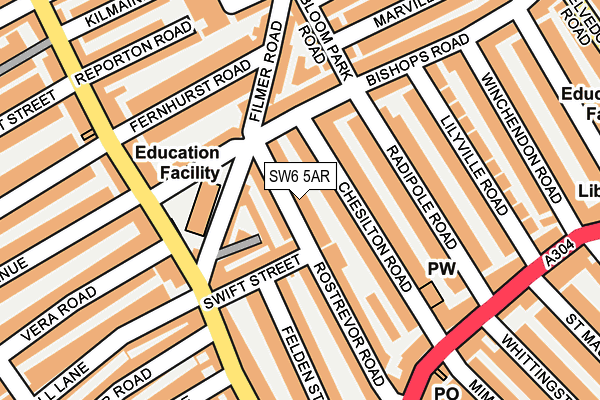 SW6 5AR map - OS OpenMap – Local (Ordnance Survey)