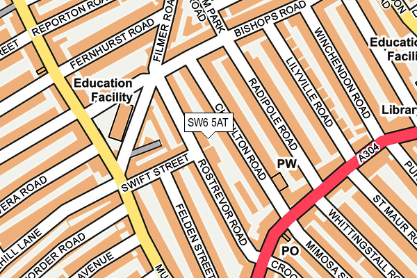 SW6 5AT map - OS OpenMap – Local (Ordnance Survey)