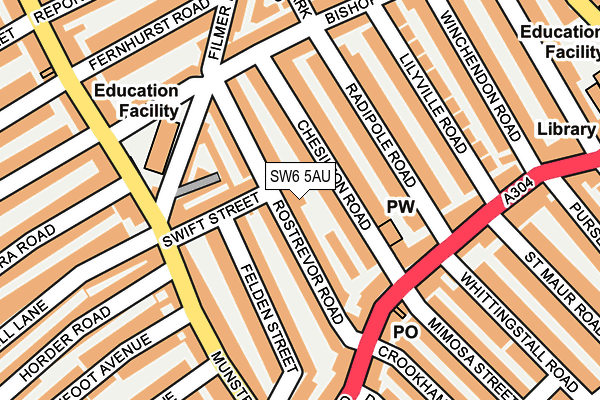 SW6 5AU map - OS OpenMap – Local (Ordnance Survey)