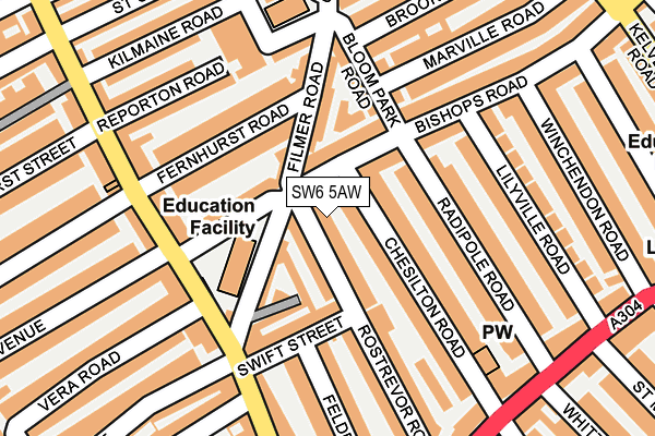 SW6 5AW map - OS OpenMap – Local (Ordnance Survey)