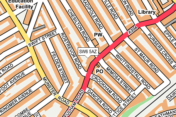 SW6 5AZ map - OS OpenMap – Local (Ordnance Survey)