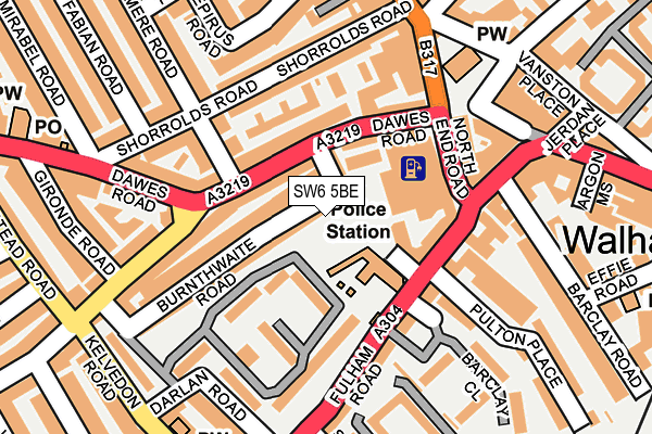 SW6 5BE map - OS OpenMap – Local (Ordnance Survey)