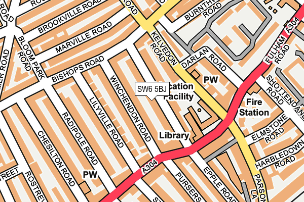 SW6 5BJ map - OS OpenMap – Local (Ordnance Survey)