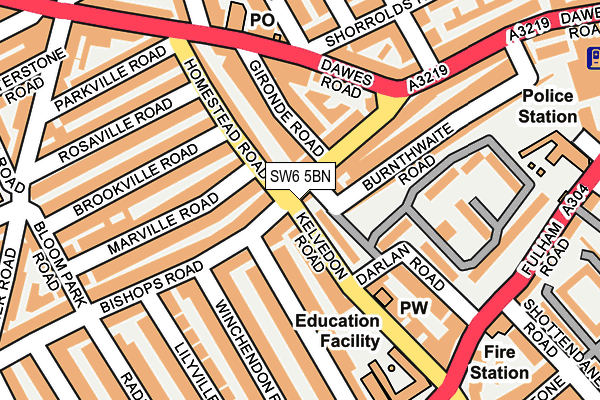 SW6 5BN map - OS OpenMap – Local (Ordnance Survey)