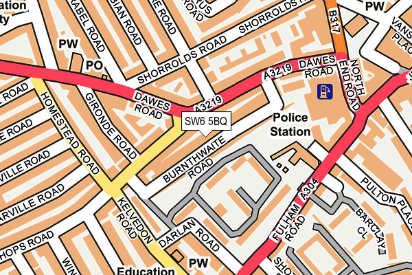 SW6 5BQ map - OS OpenMap – Local (Ordnance Survey)