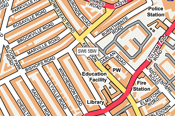 SW6 5BW map - OS OpenMap – Local (Ordnance Survey)