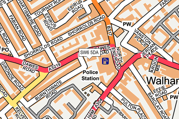 SW6 5DA map - OS OpenMap – Local (Ordnance Survey)