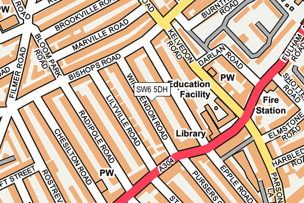 SW6 5DH map - OS OpenMap – Local (Ordnance Survey)