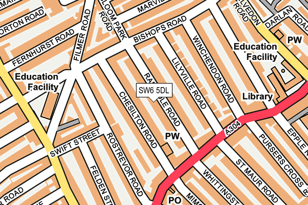 SW6 5DL map - OS OpenMap – Local (Ordnance Survey)