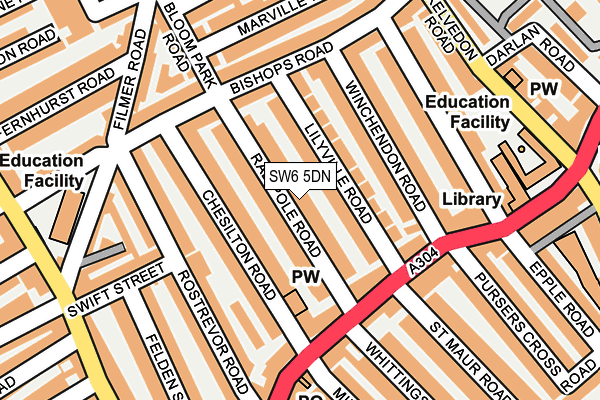 SW6 5DN map - OS OpenMap – Local (Ordnance Survey)