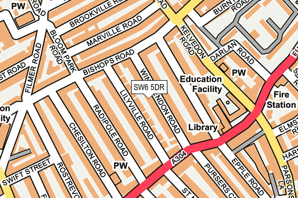 SW6 5DR map - OS OpenMap – Local (Ordnance Survey)