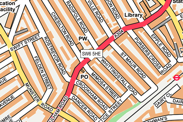 SW6 5HE map - OS OpenMap – Local (Ordnance Survey)