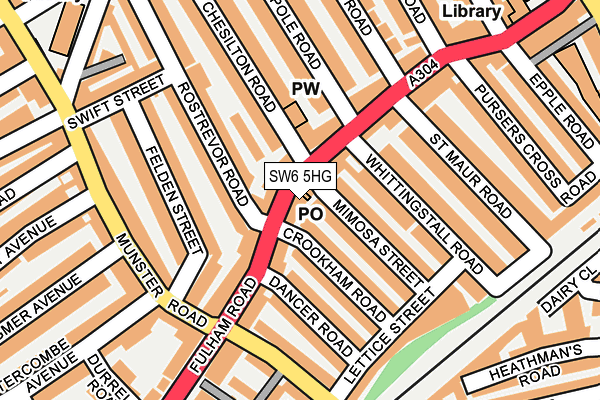 SW6 5HG map - OS OpenMap – Local (Ordnance Survey)