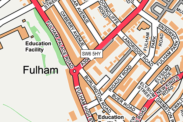 SW6 5HY map - OS OpenMap – Local (Ordnance Survey)