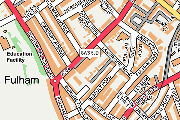 SW6 5JD map - OS OpenMap – Local (Ordnance Survey)