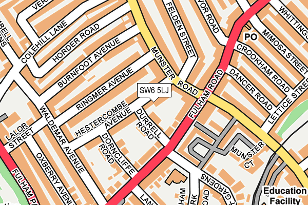 SW6 5LJ map - OS OpenMap – Local (Ordnance Survey)