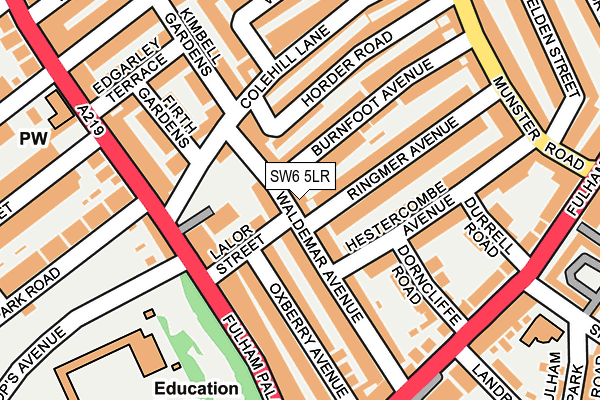 SW6 5LR map - OS OpenMap – Local (Ordnance Survey)