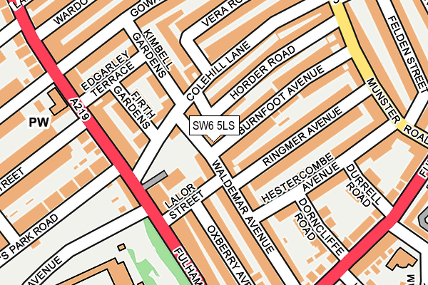 SW6 5LS map - OS OpenMap – Local (Ordnance Survey)