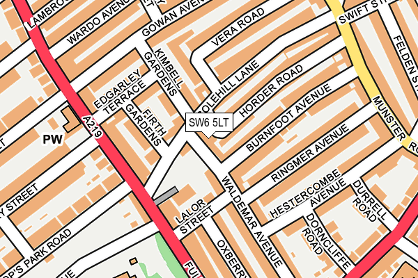 SW6 5LT map - OS OpenMap – Local (Ordnance Survey)