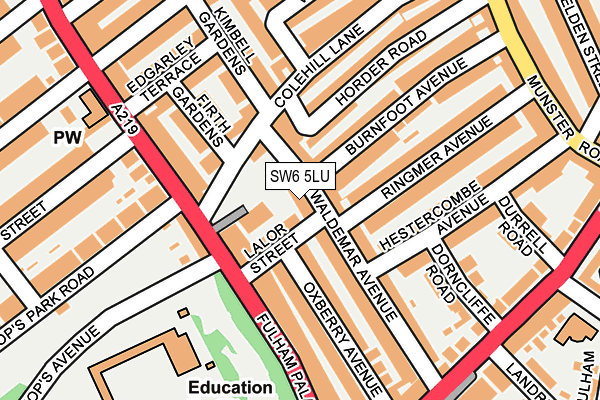 SW6 5LU map - OS OpenMap – Local (Ordnance Survey)