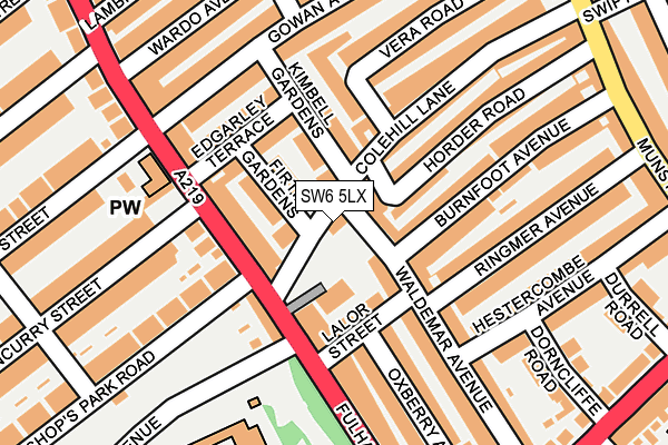 SW6 5LX map - OS OpenMap – Local (Ordnance Survey)