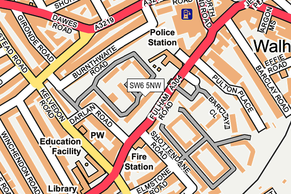 SW6 5NW map - OS OpenMap – Local (Ordnance Survey)