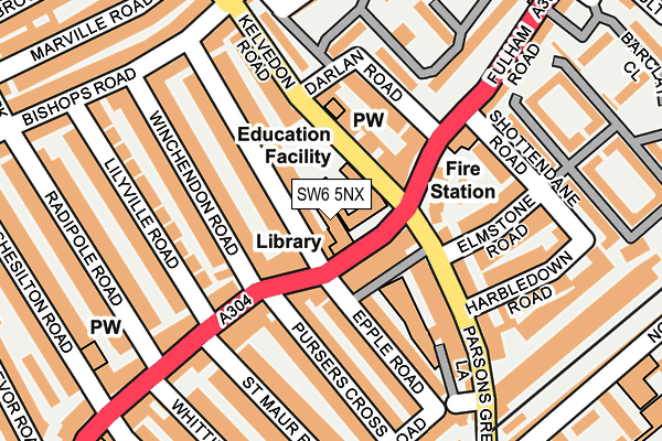 SW6 5NX map - OS OpenMap – Local (Ordnance Survey)