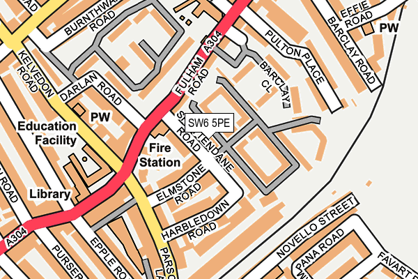 SW6 5PE map - OS OpenMap – Local (Ordnance Survey)