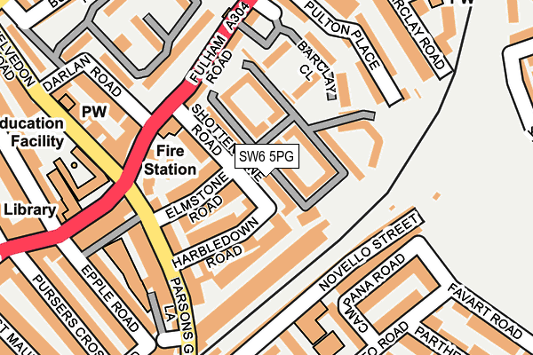 SW6 5PG map - OS OpenMap – Local (Ordnance Survey)