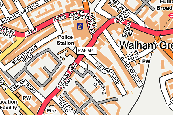 SW6 5PU map - OS OpenMap – Local (Ordnance Survey)
