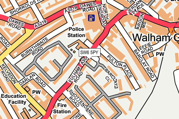 SW6 5PY map - OS OpenMap – Local (Ordnance Survey)