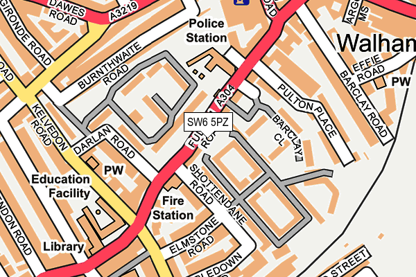 SW6 5PZ map - OS OpenMap – Local (Ordnance Survey)