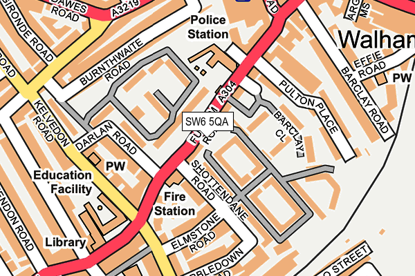 SW6 5QA map - OS OpenMap – Local (Ordnance Survey)