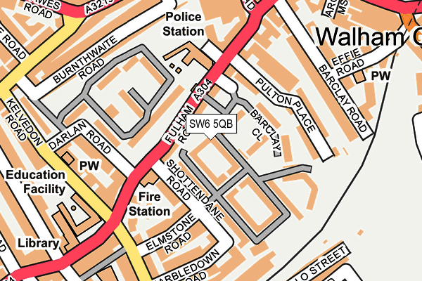 SW6 5QB map - OS OpenMap – Local (Ordnance Survey)