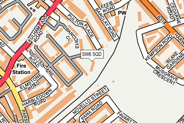 SW6 5QD map - OS OpenMap – Local (Ordnance Survey)