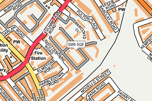 SW6 5QE map - OS OpenMap – Local (Ordnance Survey)