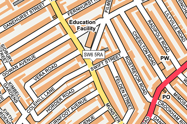 SW6 5RA map - OS OpenMap – Local (Ordnance Survey)