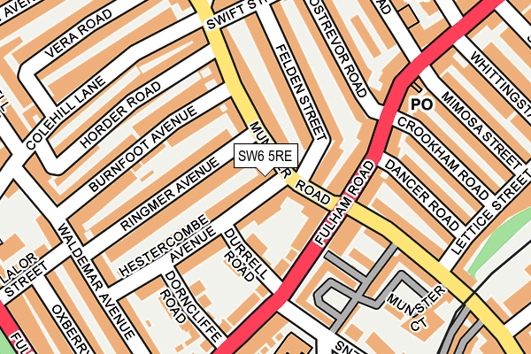 SW6 5RE map - OS OpenMap – Local (Ordnance Survey)