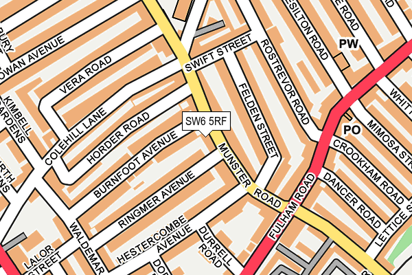 SW6 5RF map - OS OpenMap – Local (Ordnance Survey)