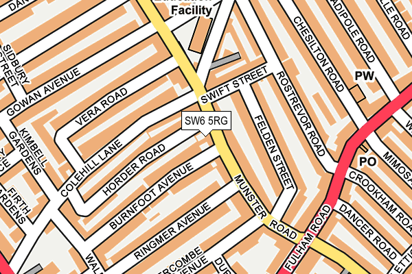 SW6 5RG map - OS OpenMap – Local (Ordnance Survey)