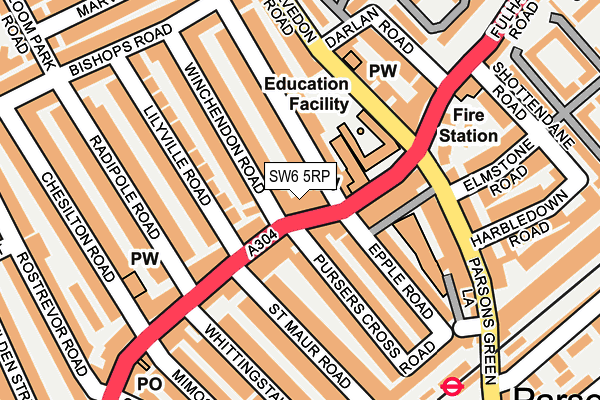 SW6 5RP map - OS OpenMap – Local (Ordnance Survey)