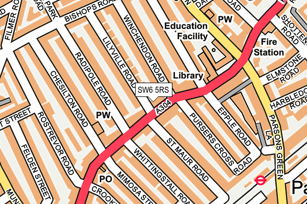 SW6 5RS map - OS OpenMap – Local (Ordnance Survey)