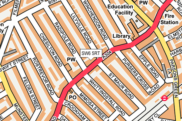 SW6 5RT map - OS OpenMap – Local (Ordnance Survey)