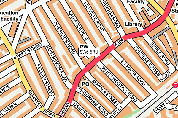 SW6 5RU map - OS OpenMap – Local (Ordnance Survey)