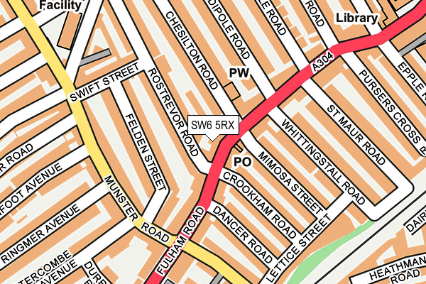 SW6 5RX map - OS OpenMap – Local (Ordnance Survey)