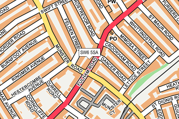 SW6 5SA map - OS OpenMap – Local (Ordnance Survey)