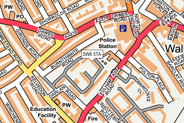 SW6 5TA map - OS OpenMap – Local (Ordnance Survey)